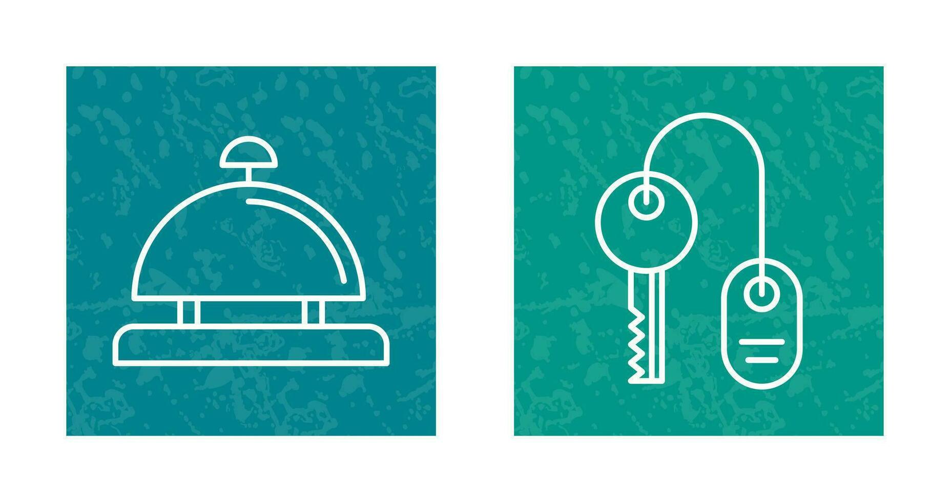 Room key and Desk Bell Icon vector