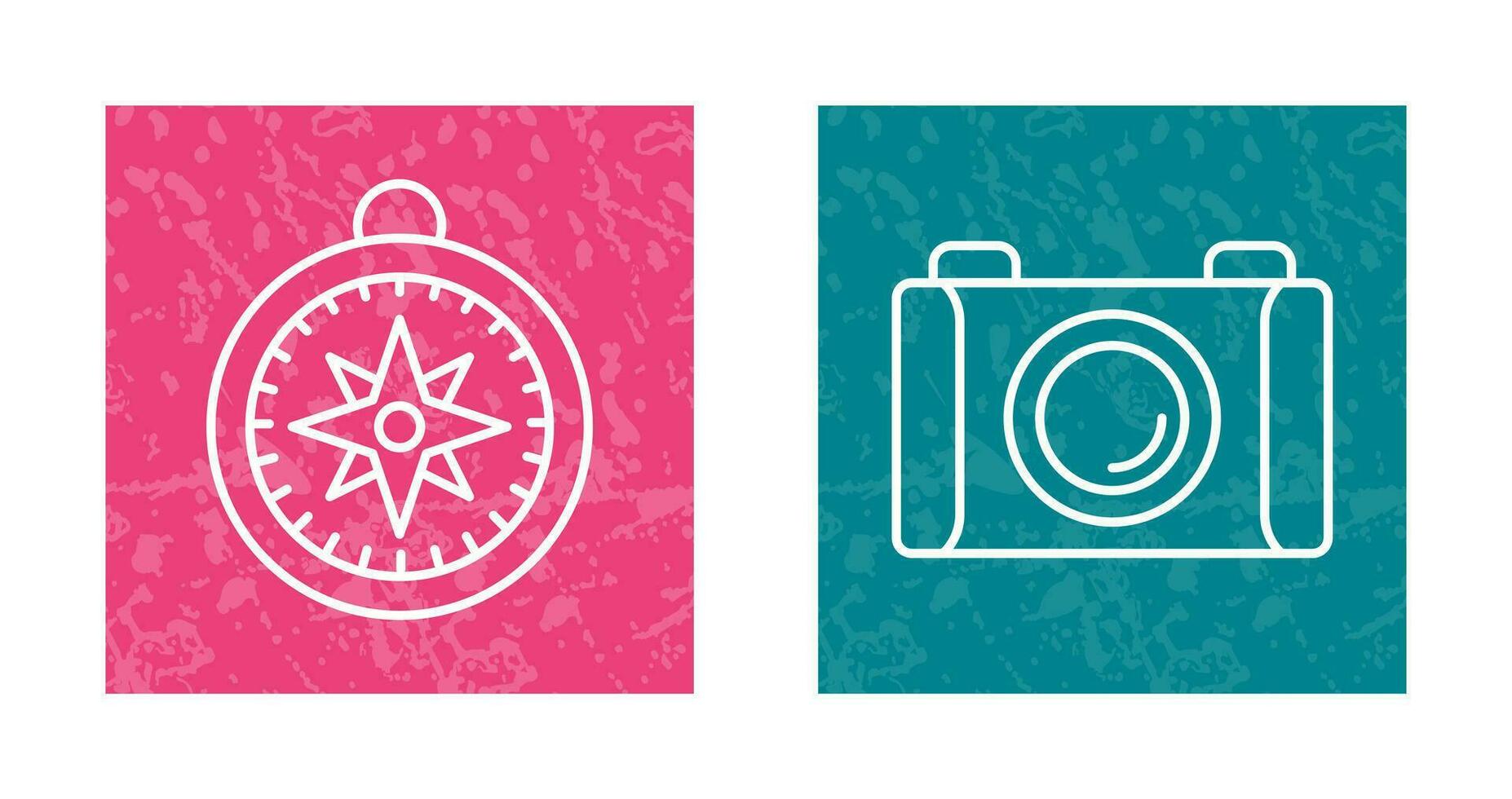 Compass and Camera Icon vector