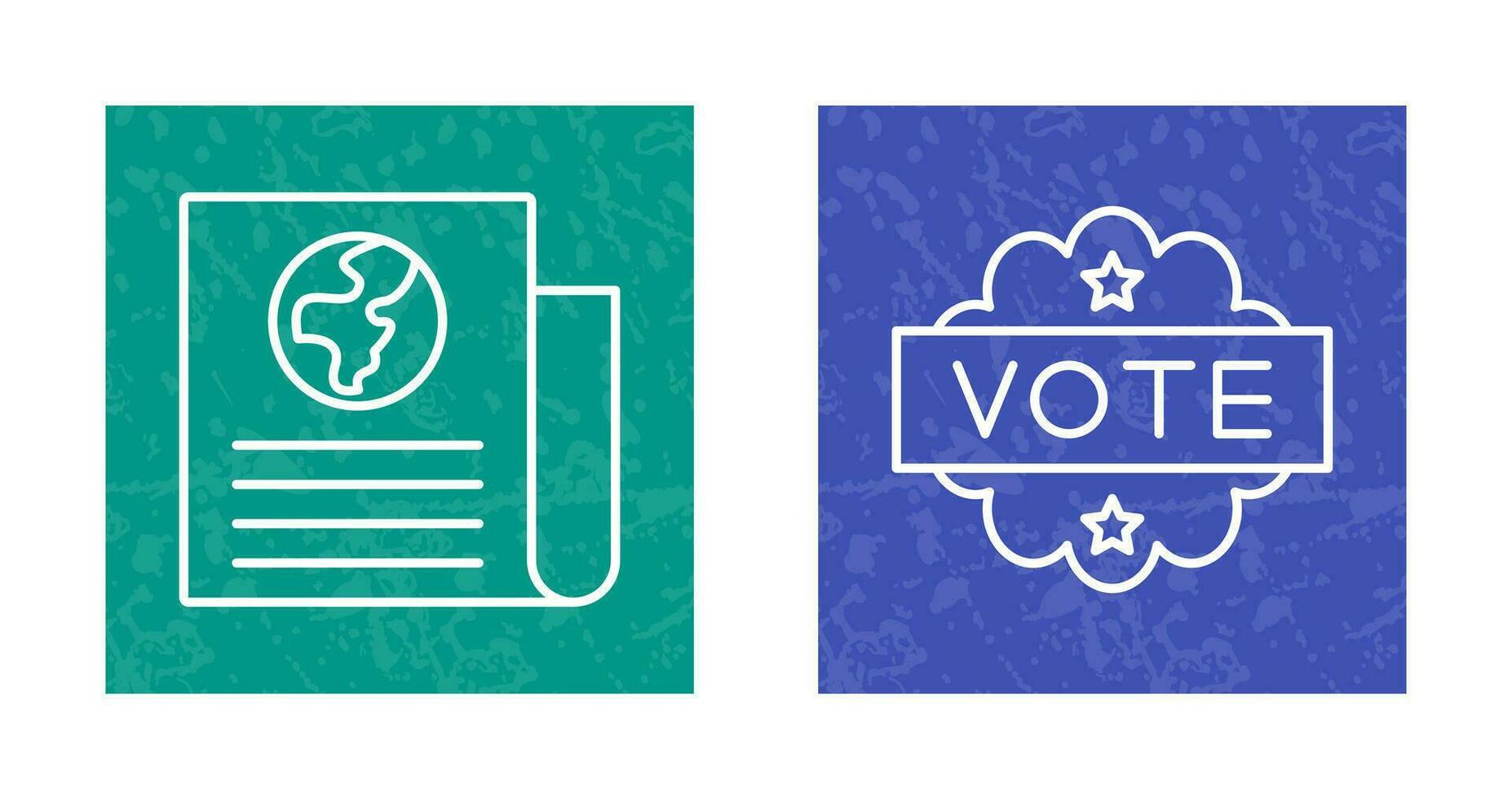 Newspaper and Vote  Icon vector