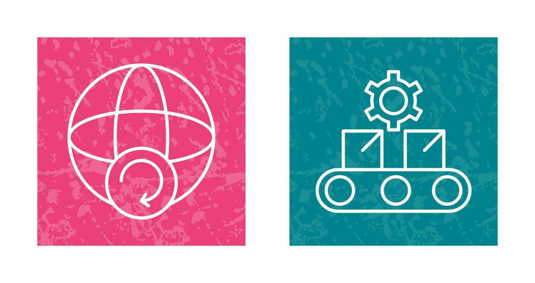 Earth and Conveyor Belt Icon vector