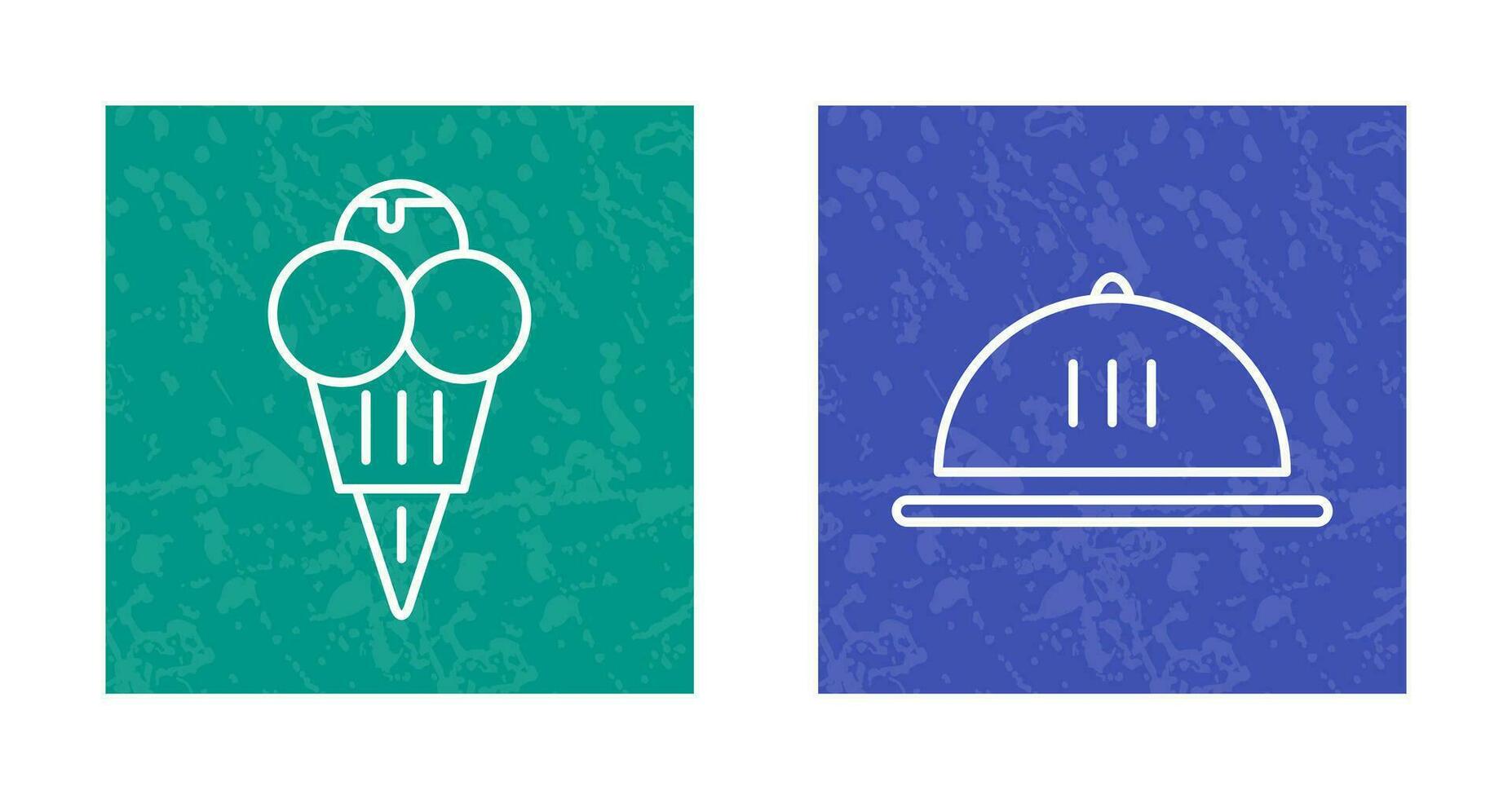 Ice cream and Dish Icon vector