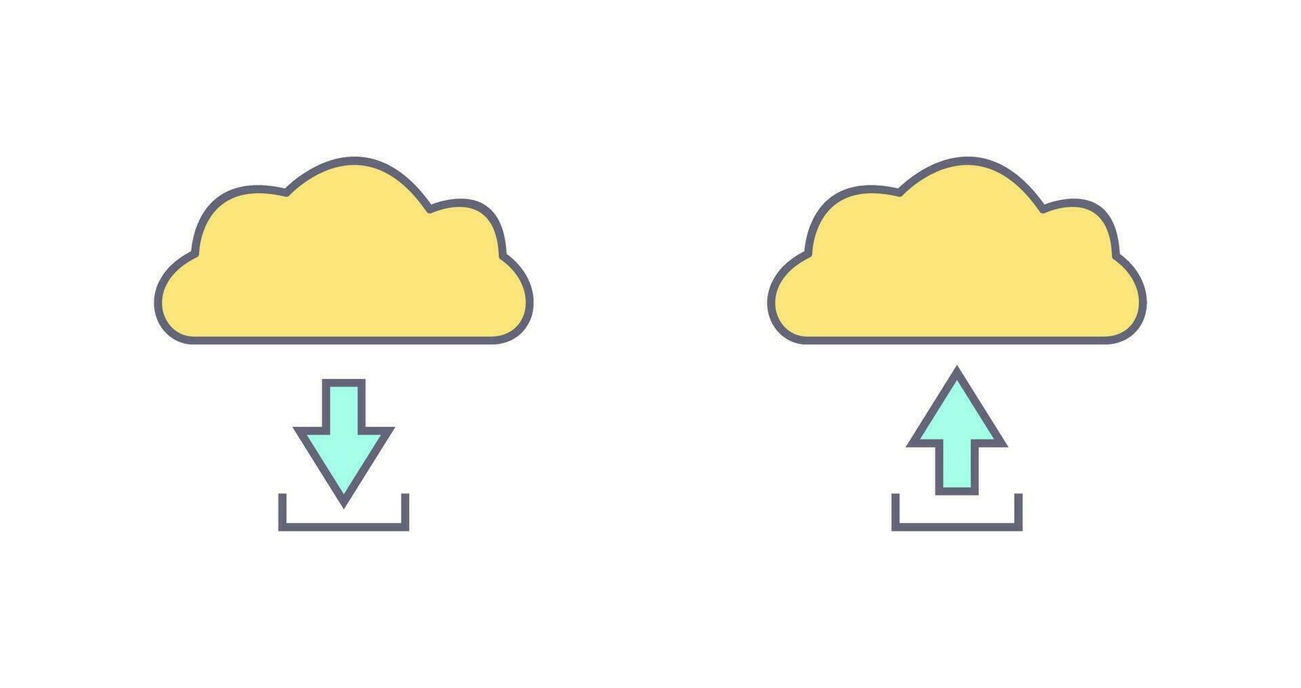 download from cloud upload to cloud  Icon vector