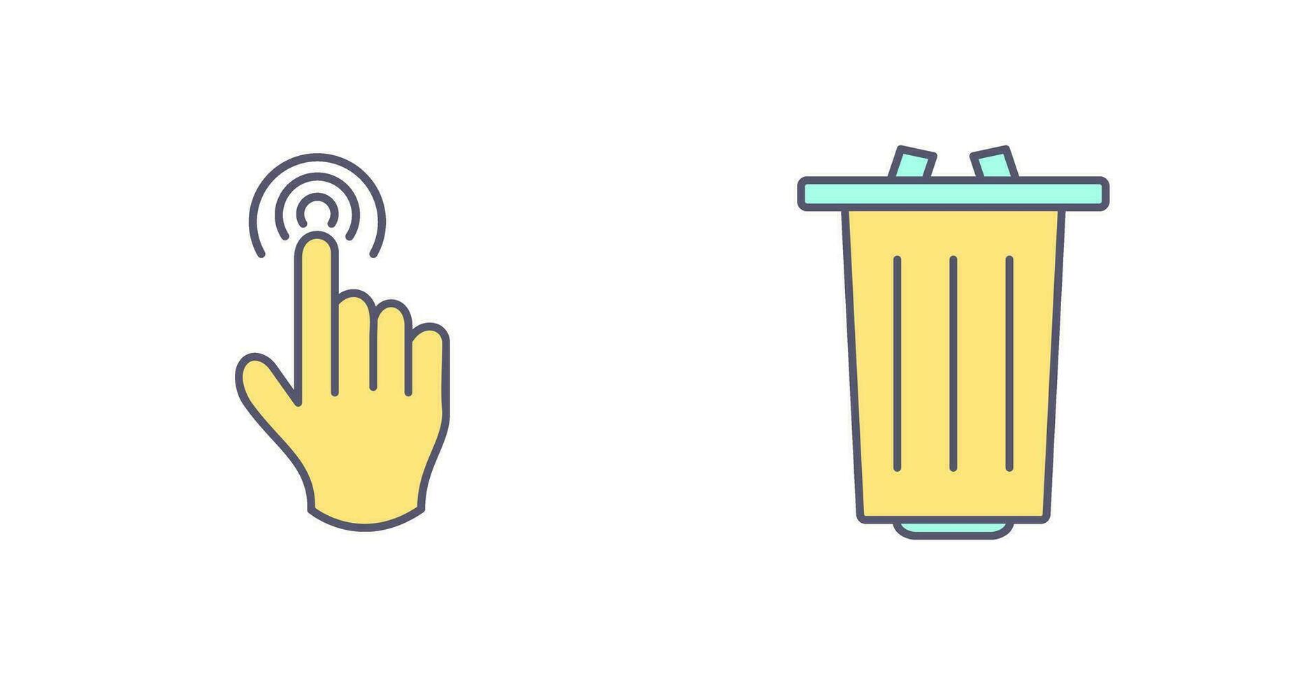 danger of hand press and garbage Icon vector