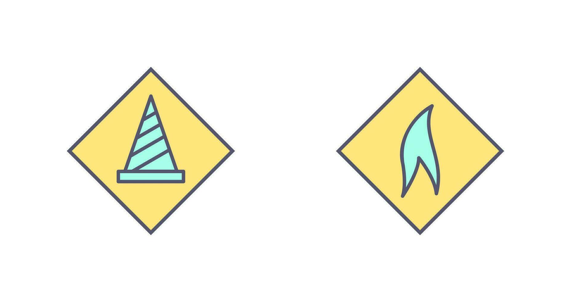under construction and flammable material  Icon vector