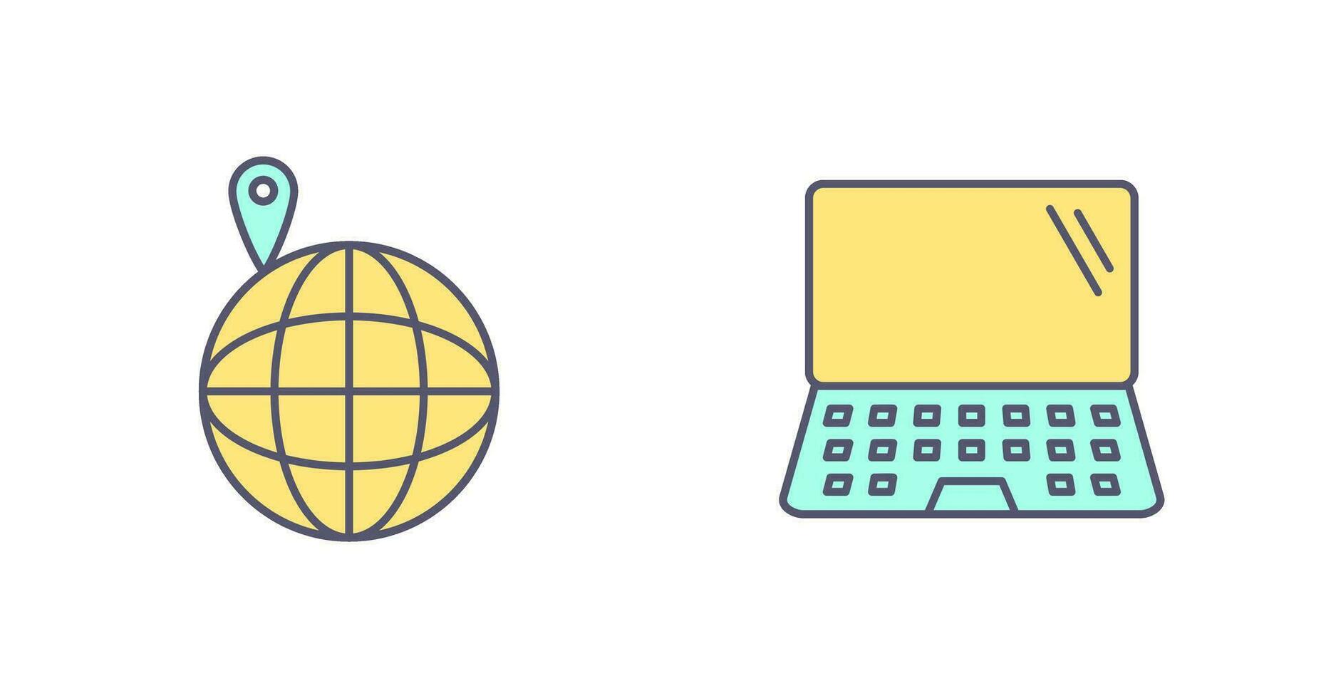 laptop and vacation spots  Icon vector