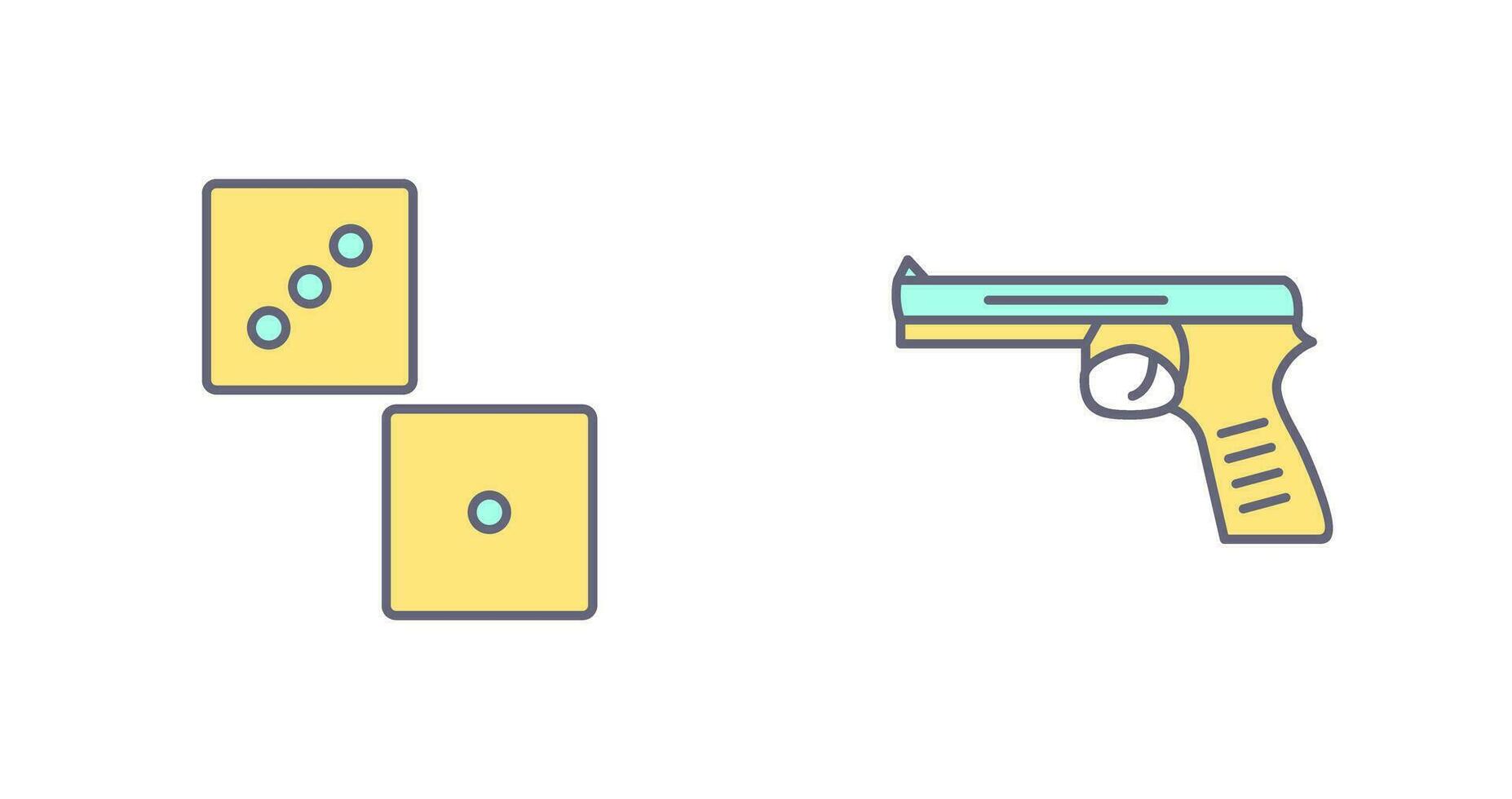 dado y pistola icono vector