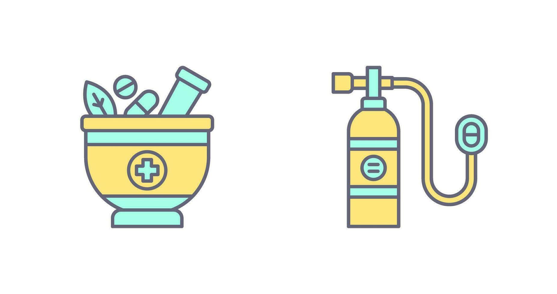 Herb and Oxygen Tank Icon vector