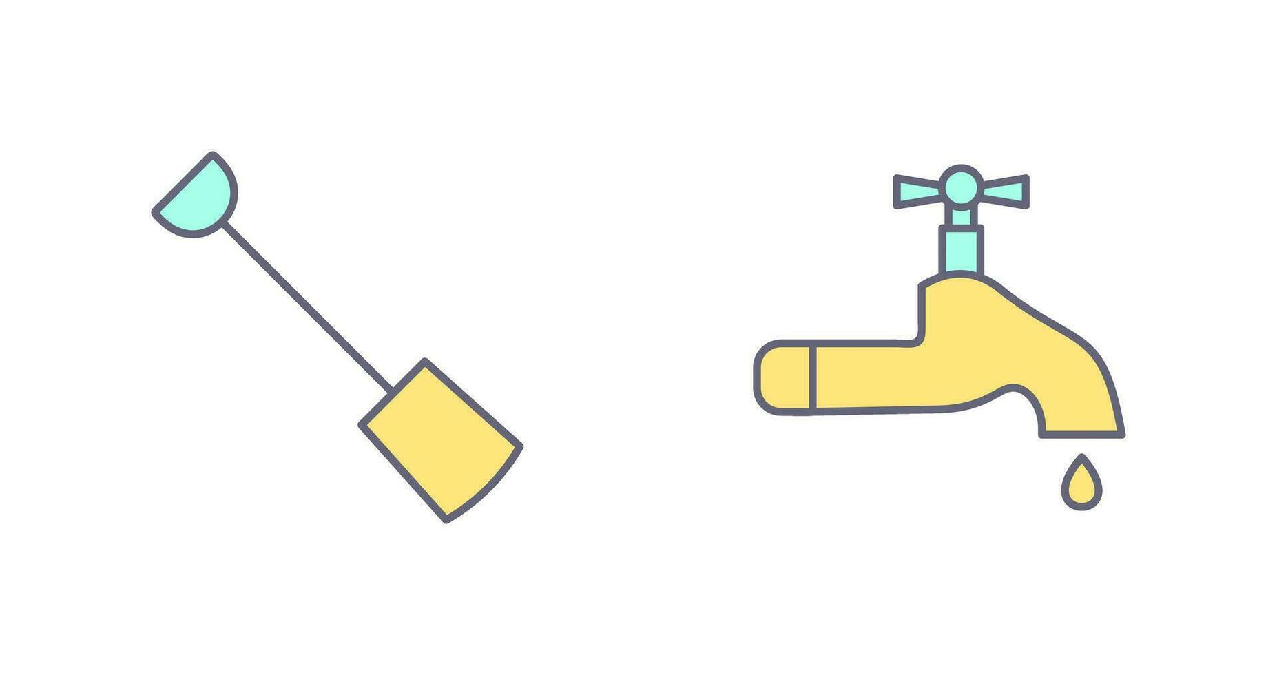 Hand Shovel and Water Tap Icon vector