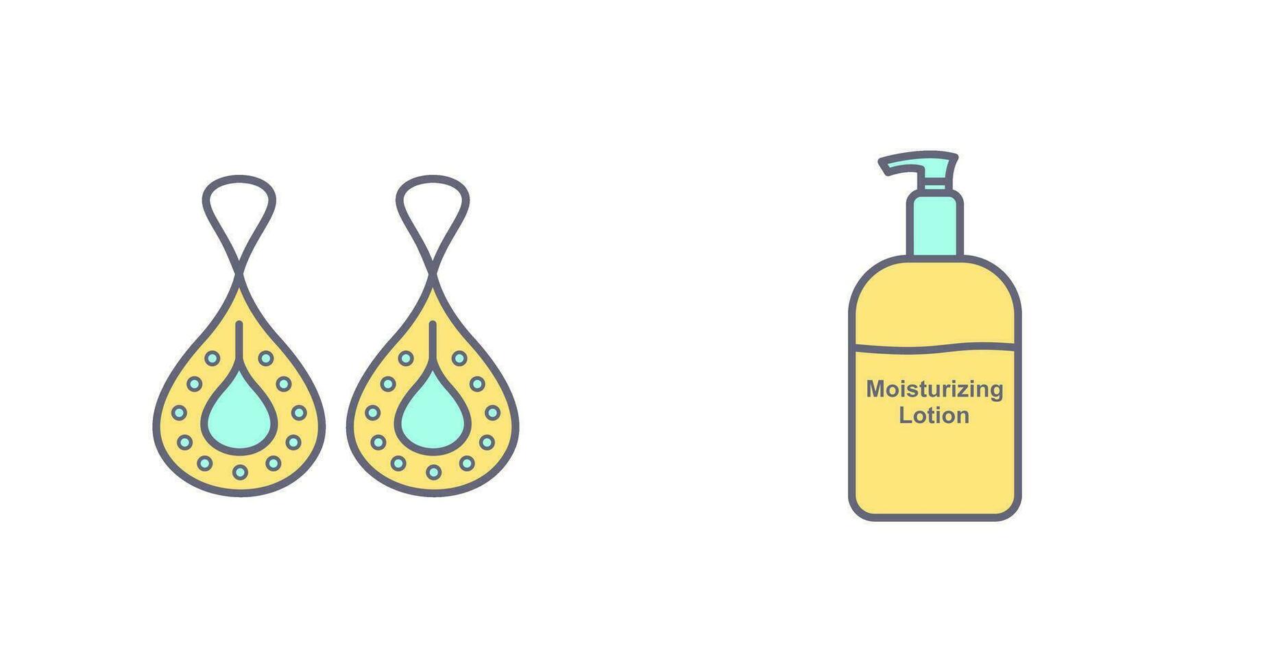 Earring and Lotion Icon vector