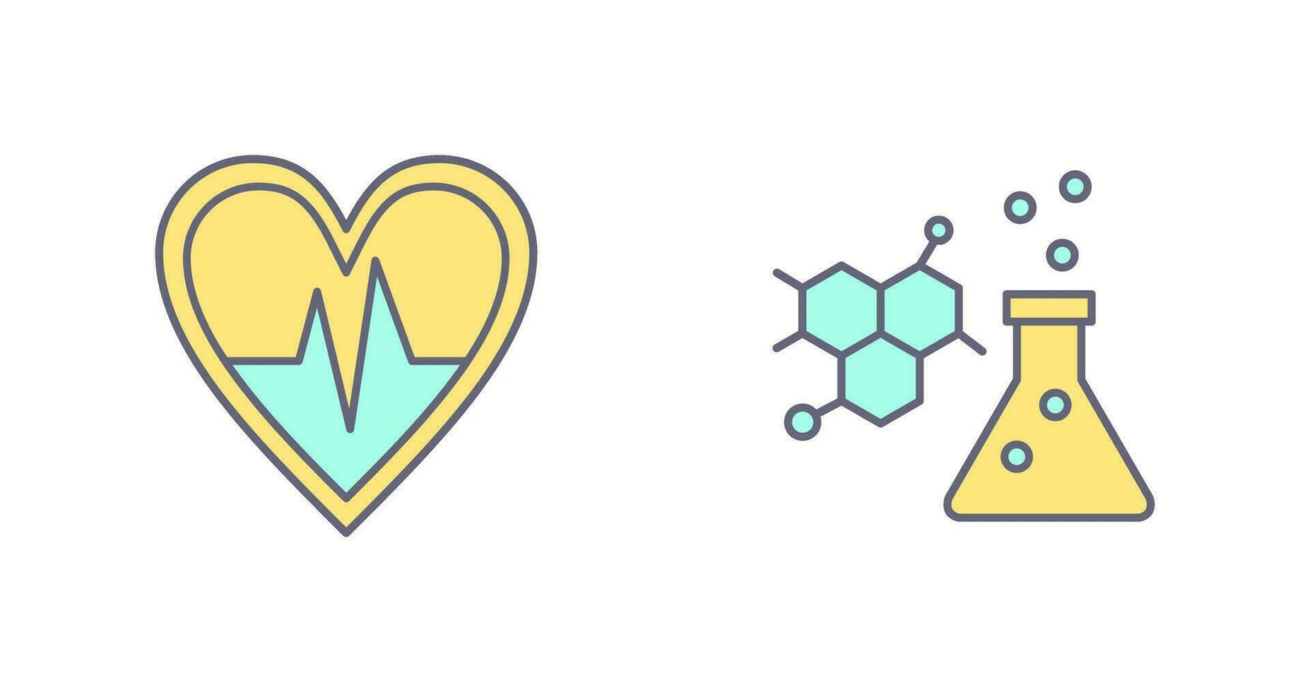 Cardiogram and Chemistry Icon vector
