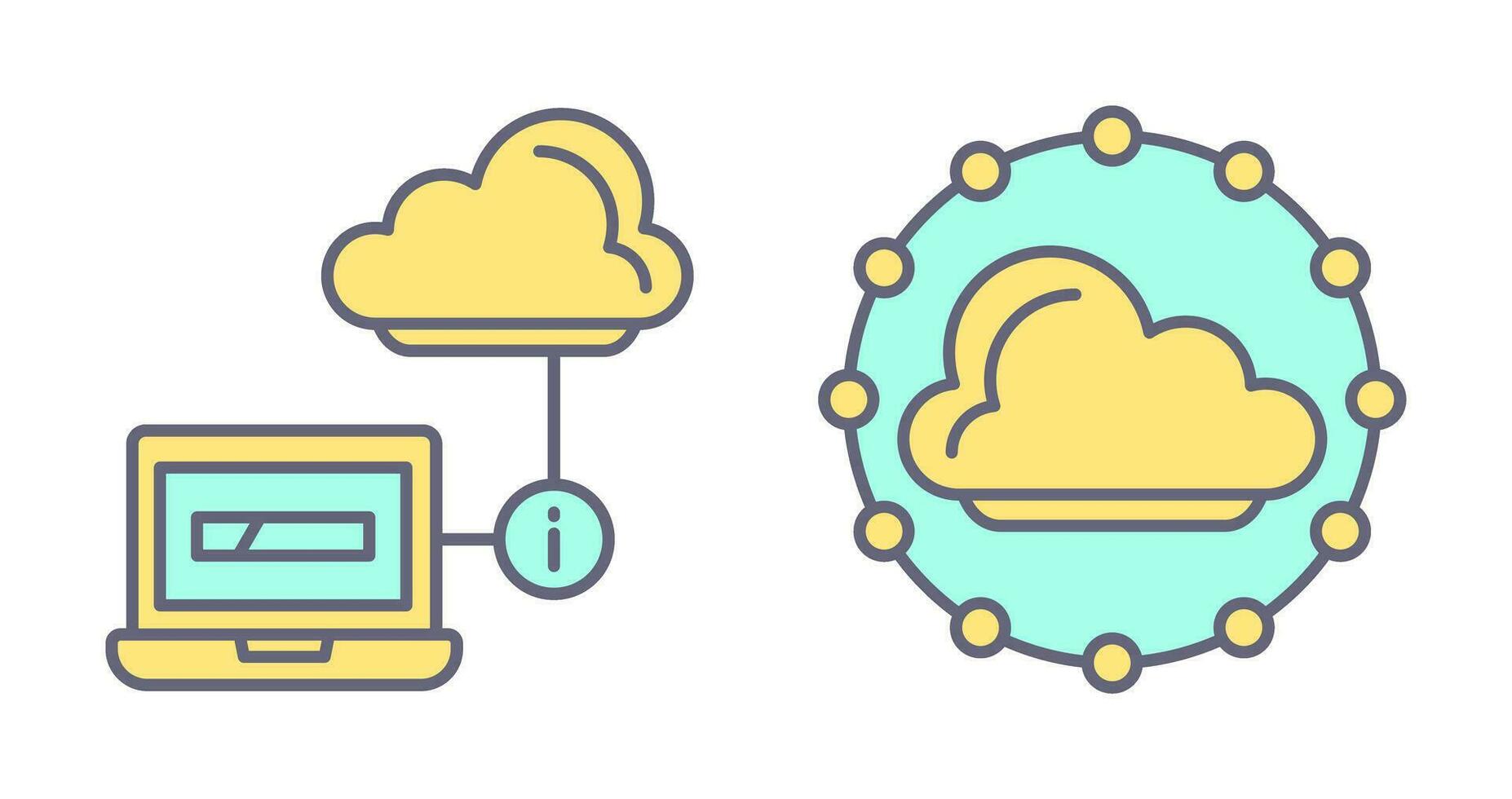 Laptop and Cloud Icon vector