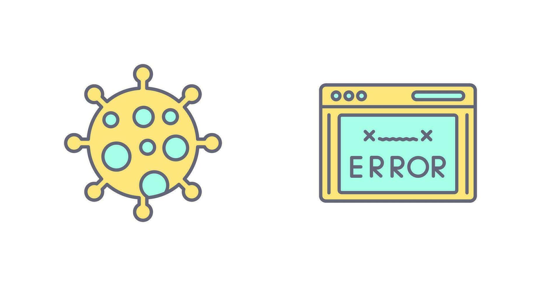 virus y error código icono vector