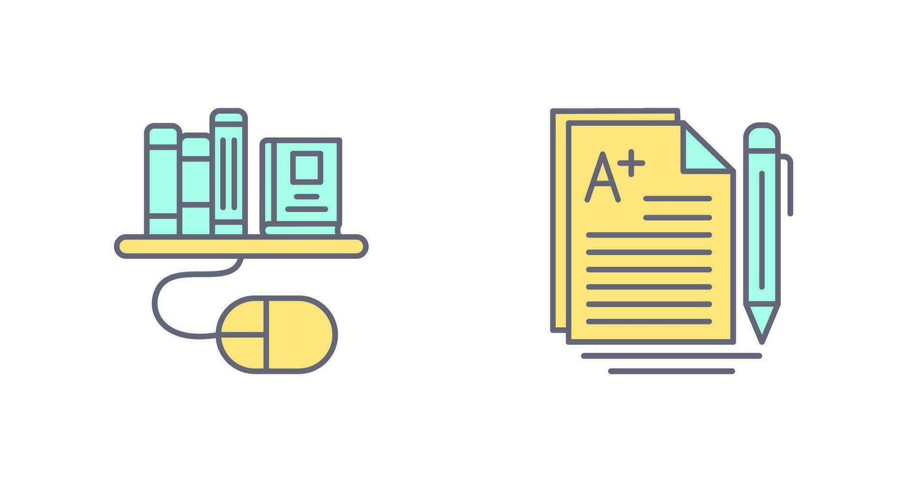 Digital Library and Essay Icon vector