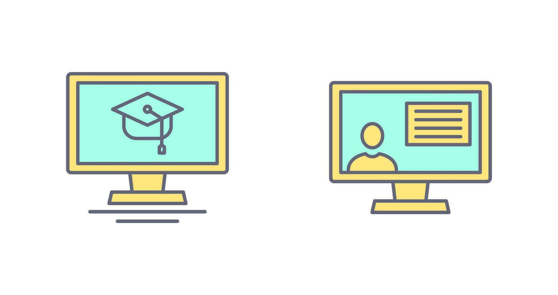 Online Course and distance Icon vector