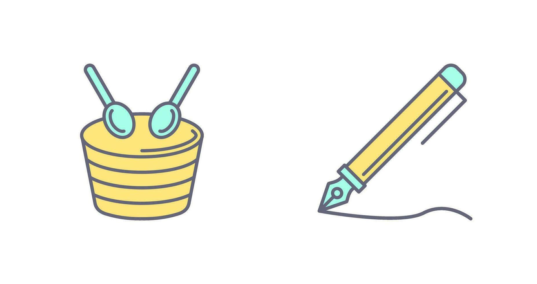 Drum and Pen Icon vector