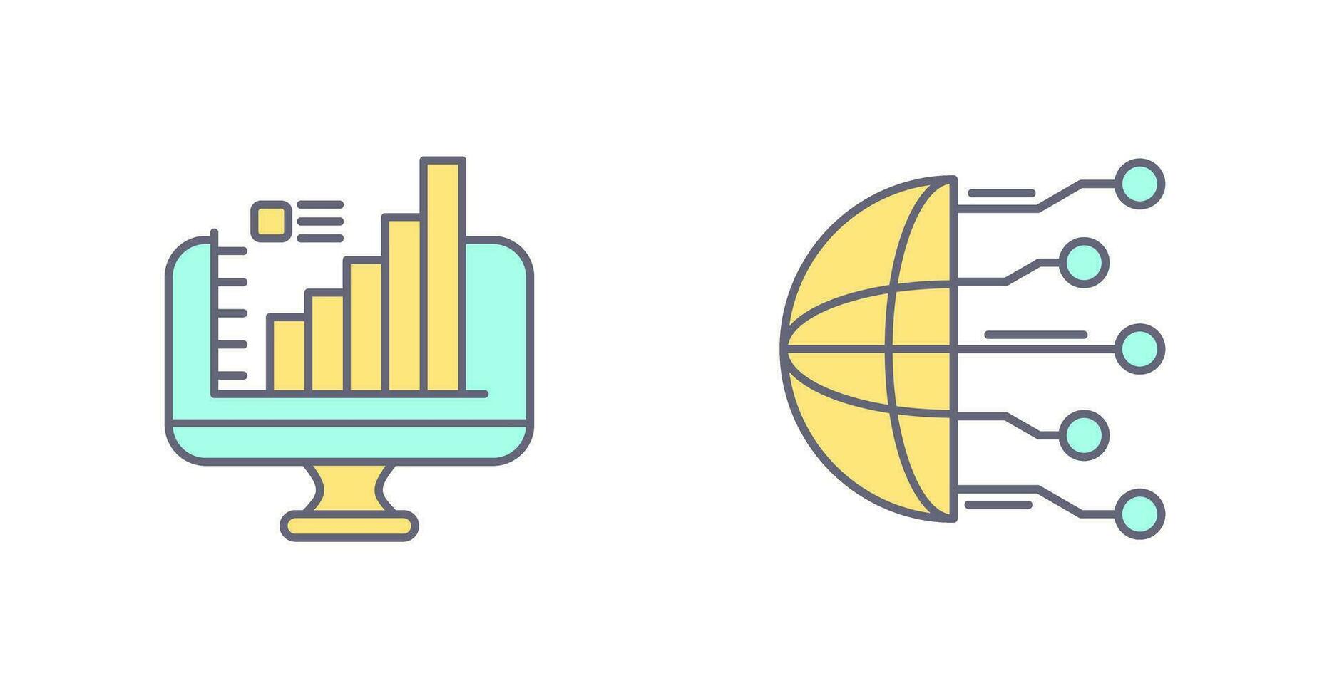 Monitor and Network Icon vector