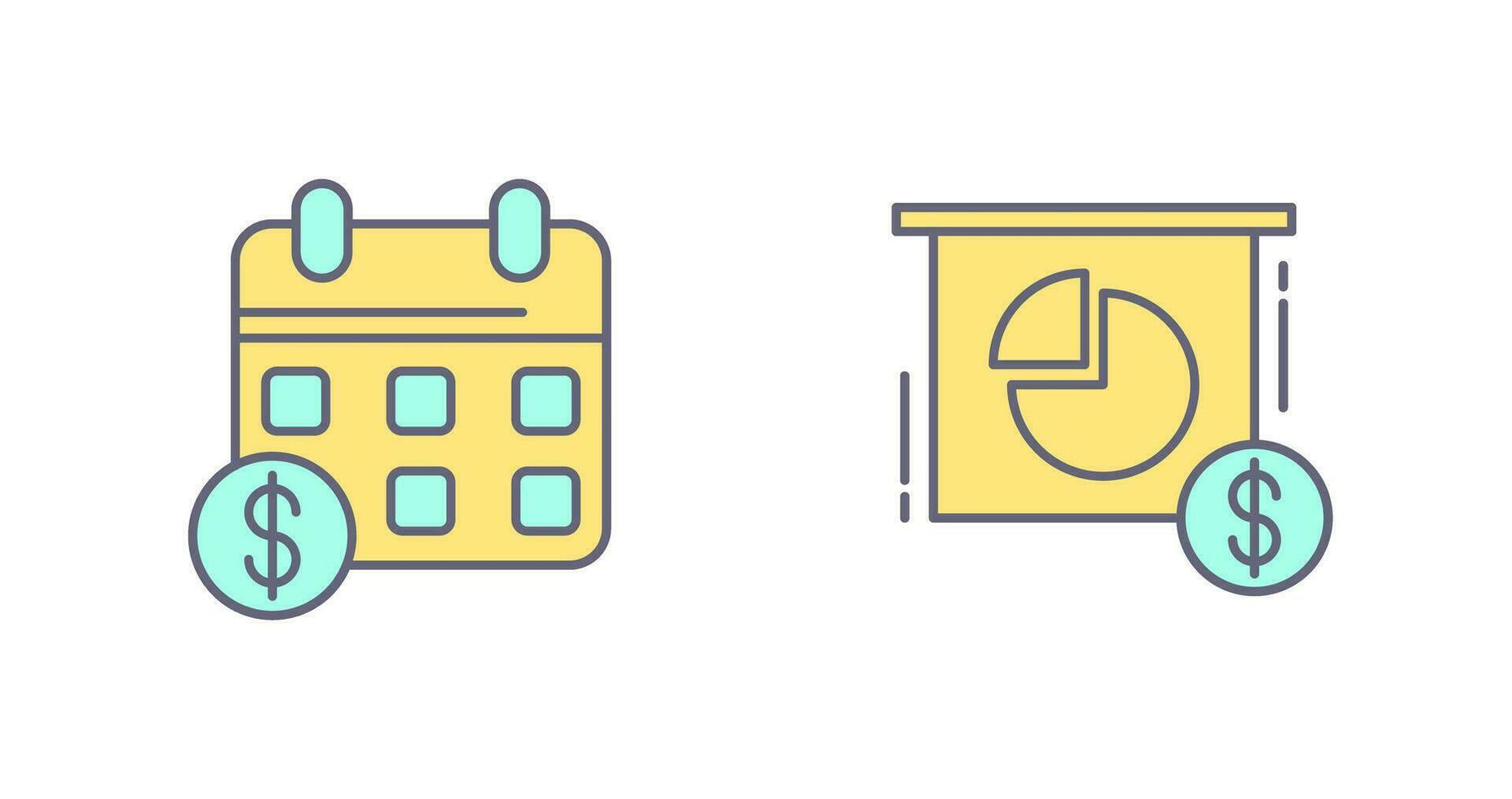 Calendar and Pie Chart Icon vector