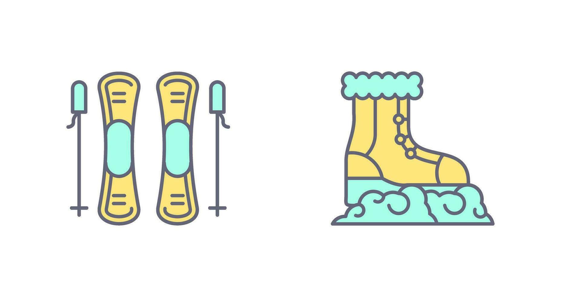 Skills and Snow Boots Icon vector