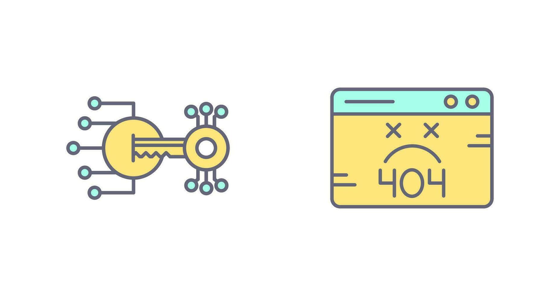 Encryption and 404 Error Icon vector