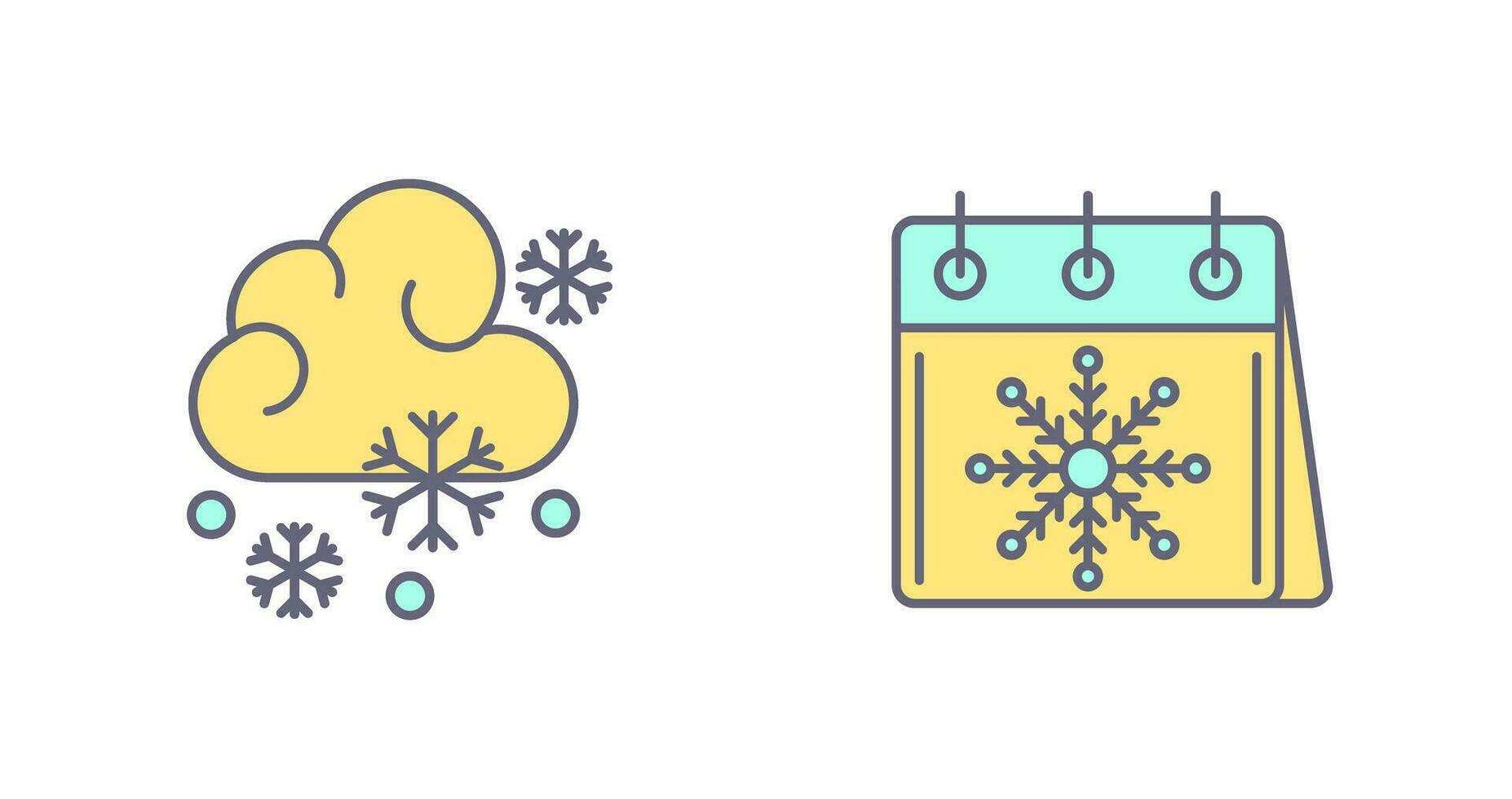 Snowy and Calender Icon vector