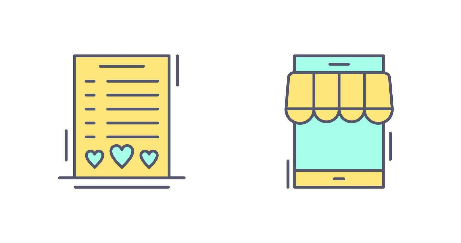 Wishlist and Online Shop Icon vector