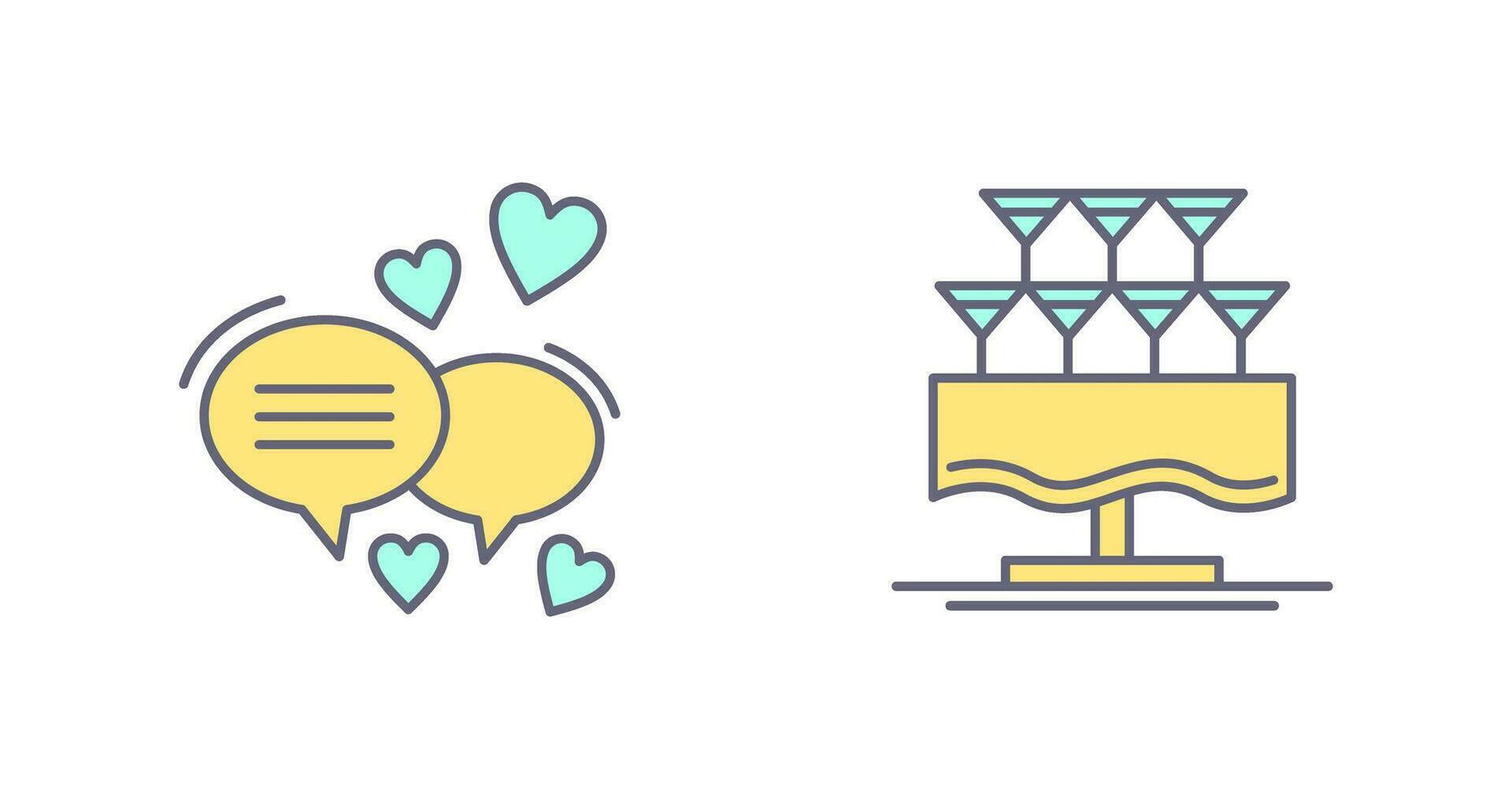 Love Chat and Glasses Icon vector