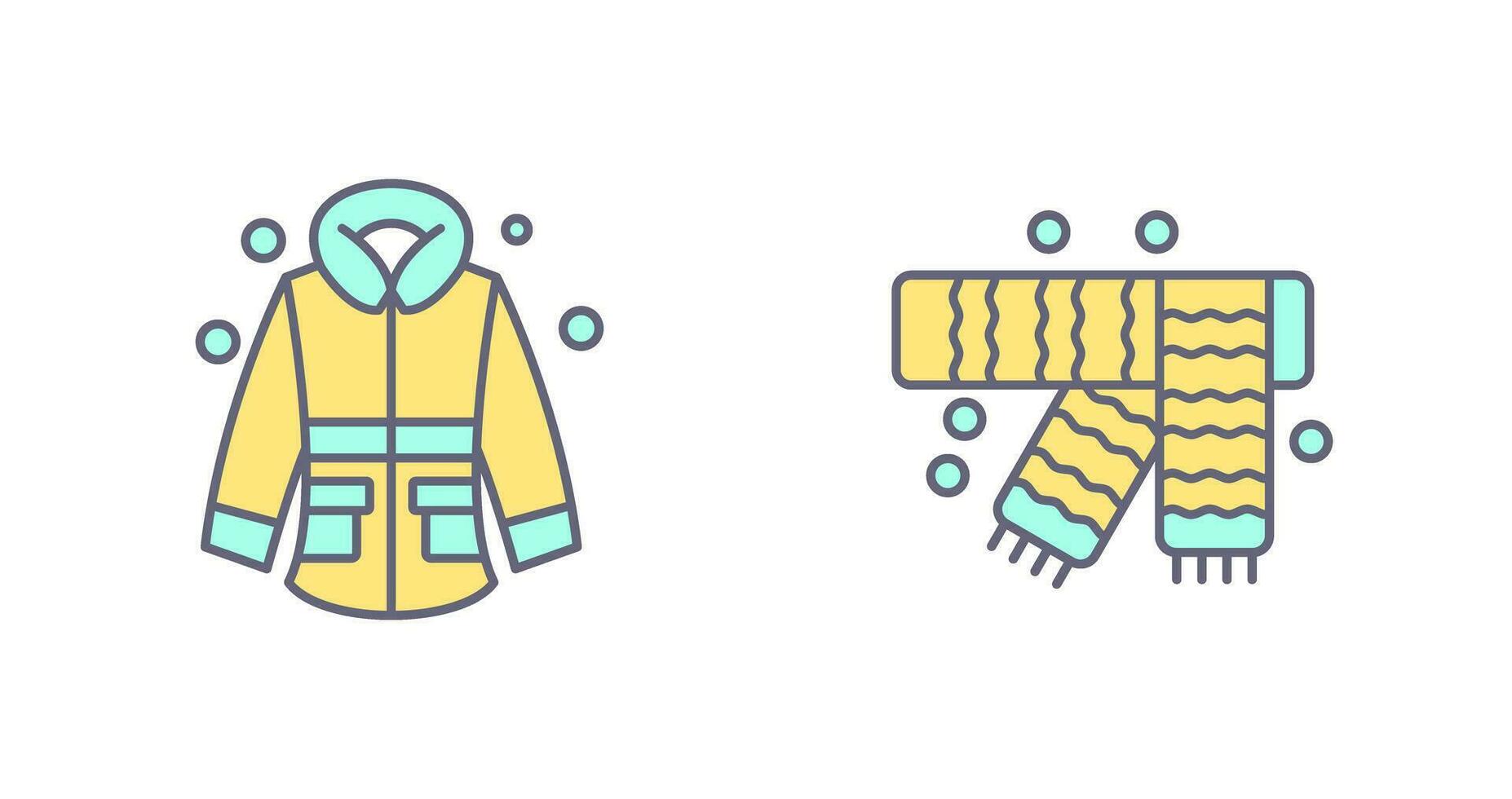 Winter Jacket and Winter Scarf Icon vector