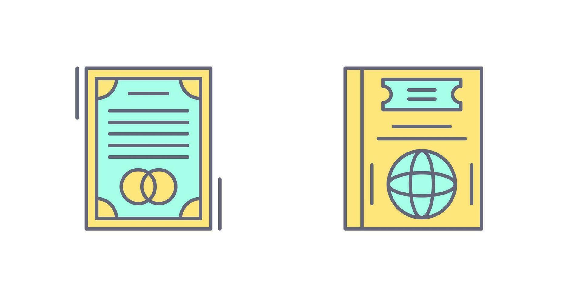 Wedding and Passport Icon vector