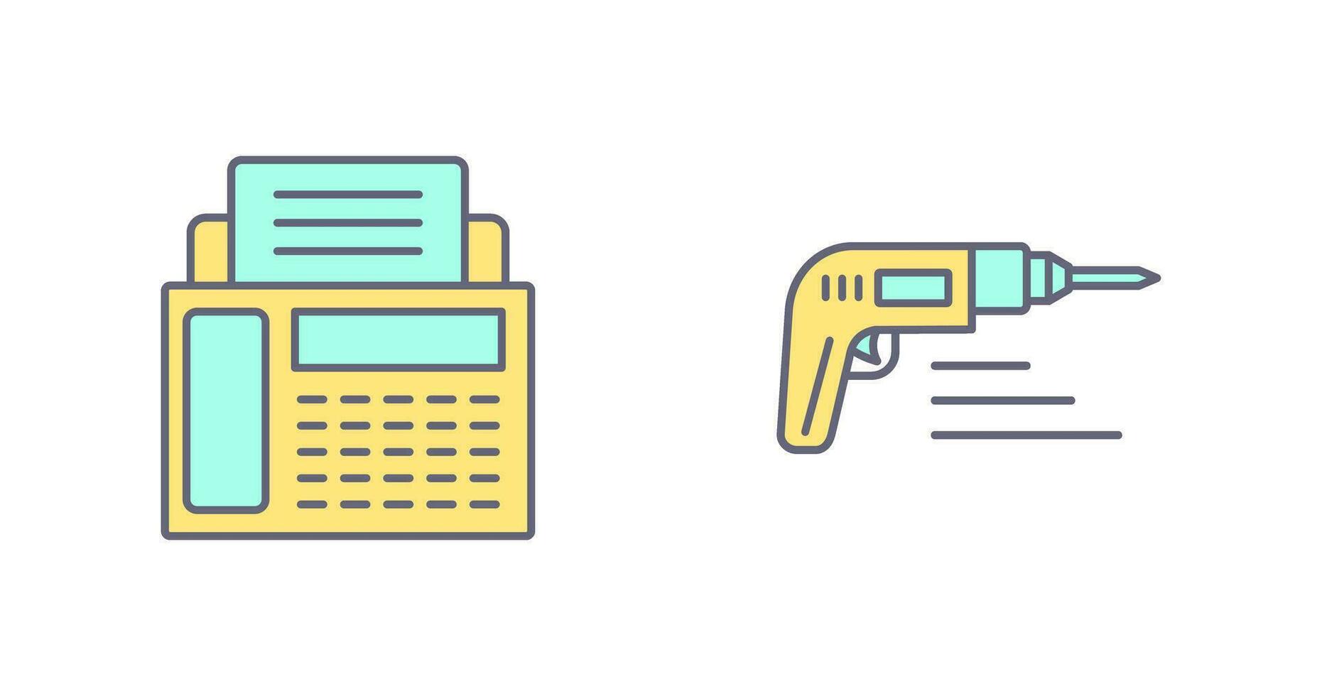 Fax Machine and Drill Icon vector