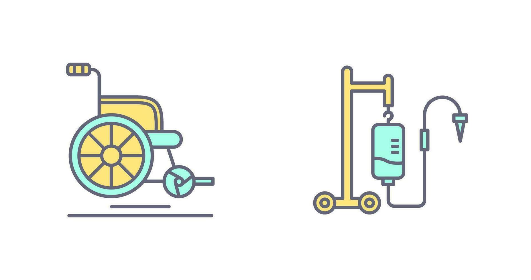 Wheel Chair and Intravenous Icon vector