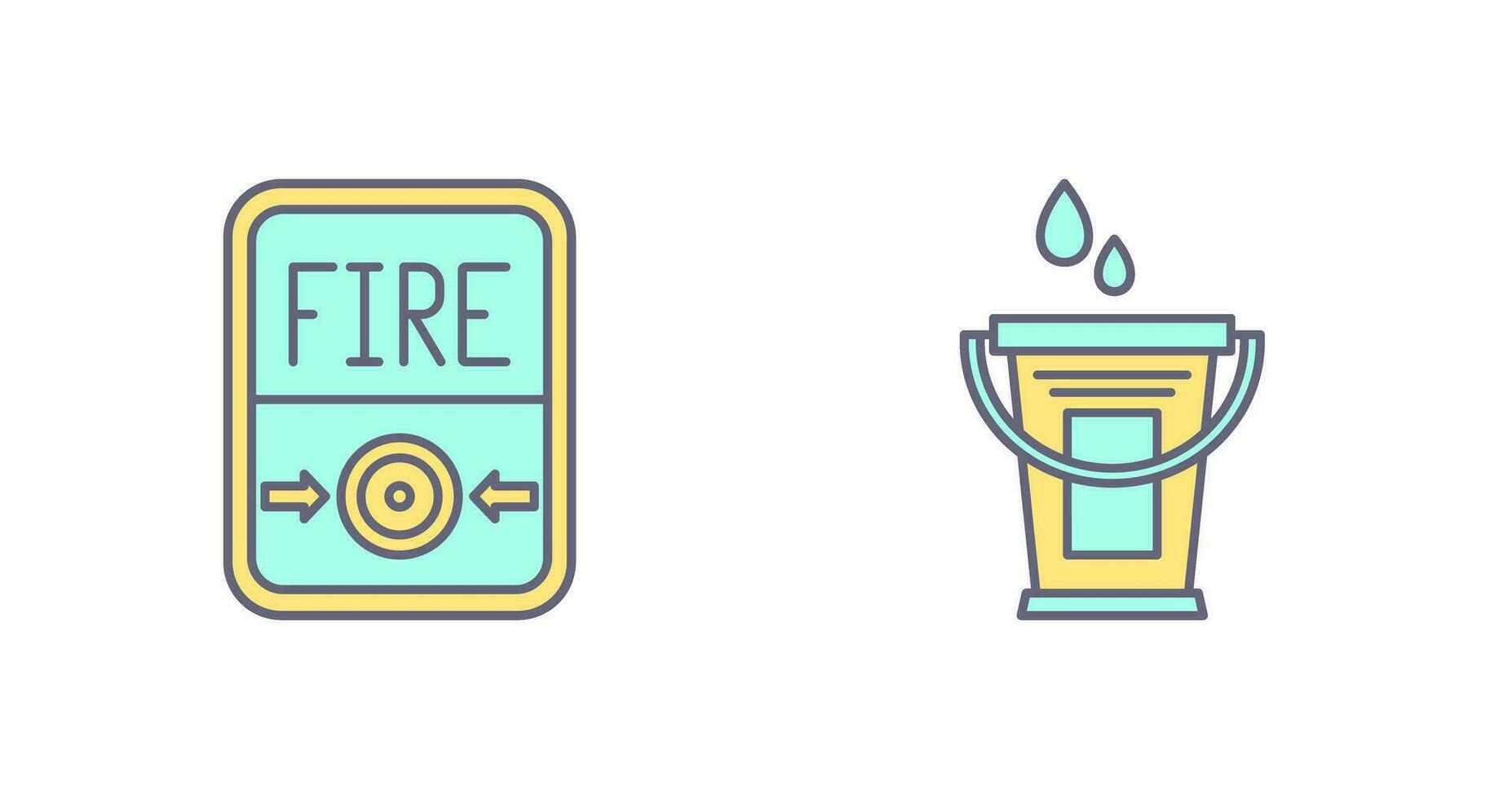 Fire Button and Water Bucket Icon vector