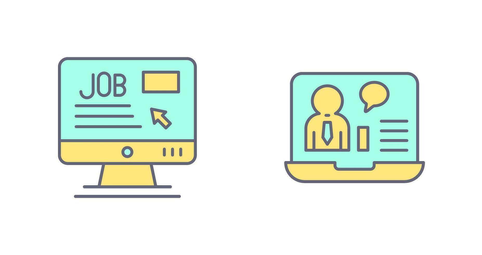 Online Job and Online Job Interview Icon vector