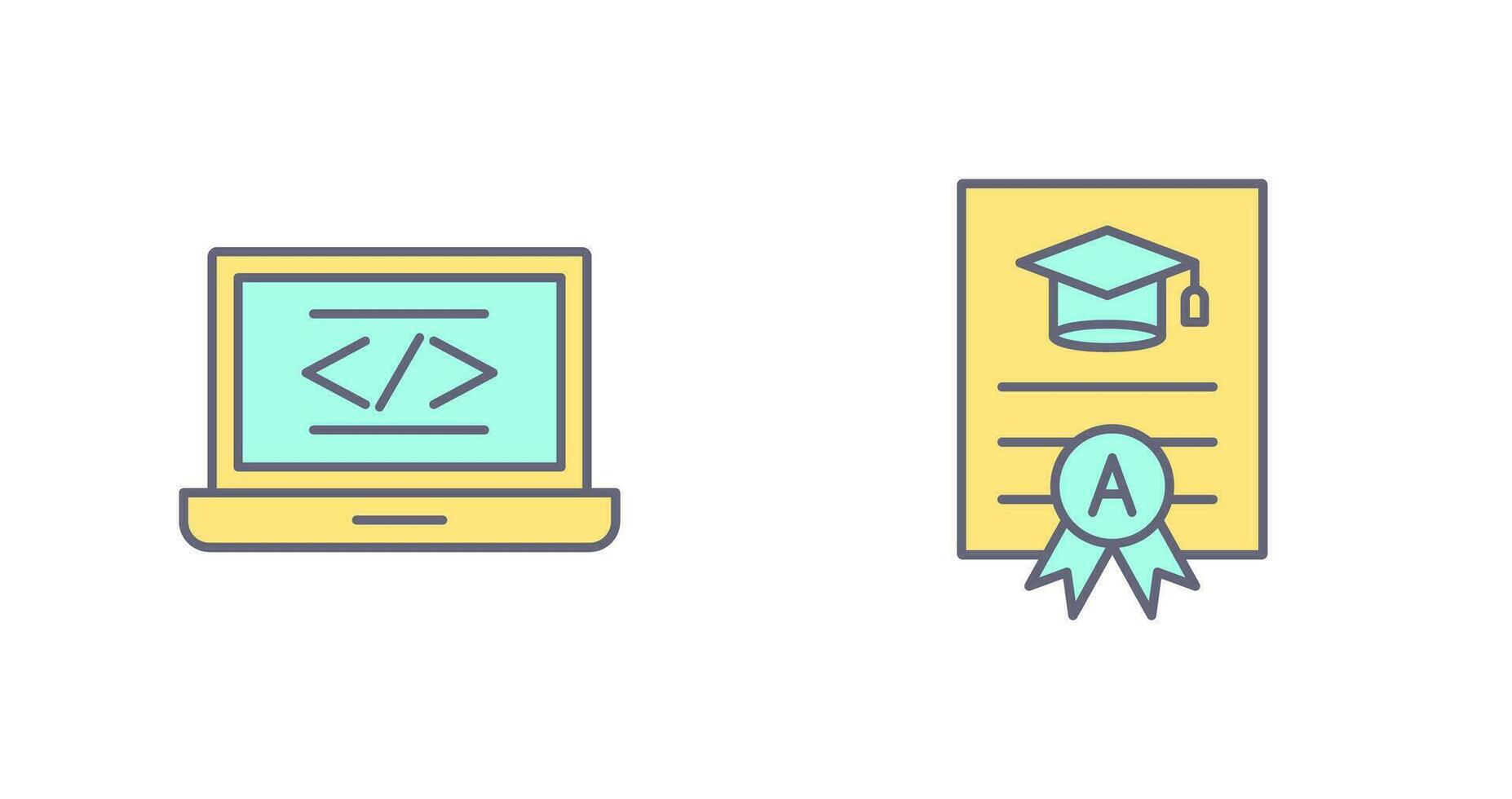 Coding and Report Card Icon vector