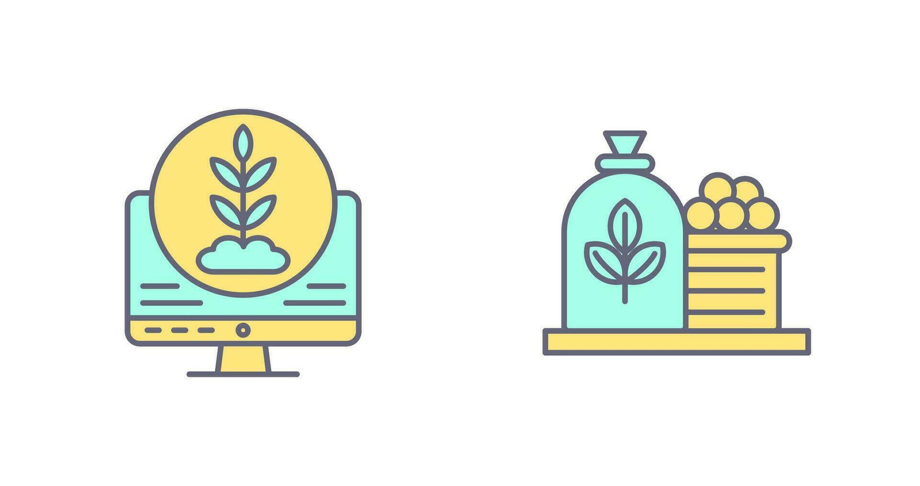 planta y cosecha icono vector