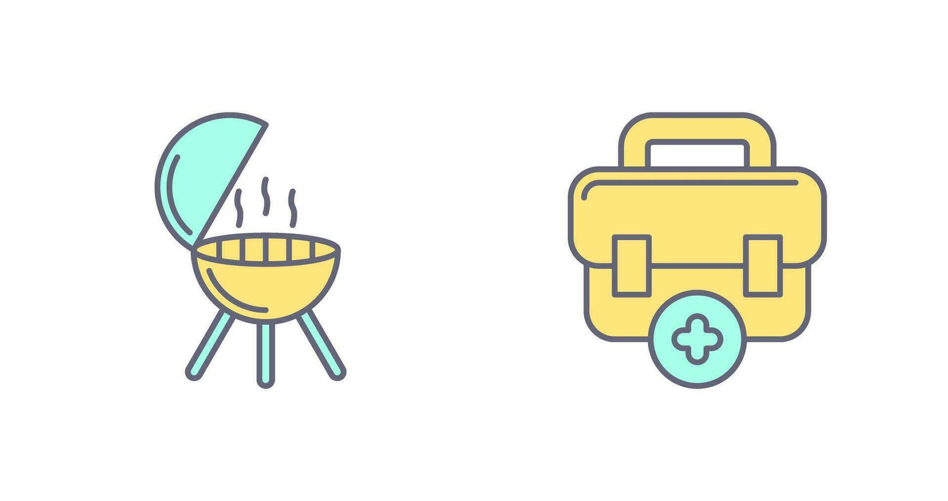 Bbq and First Aid Icon vector