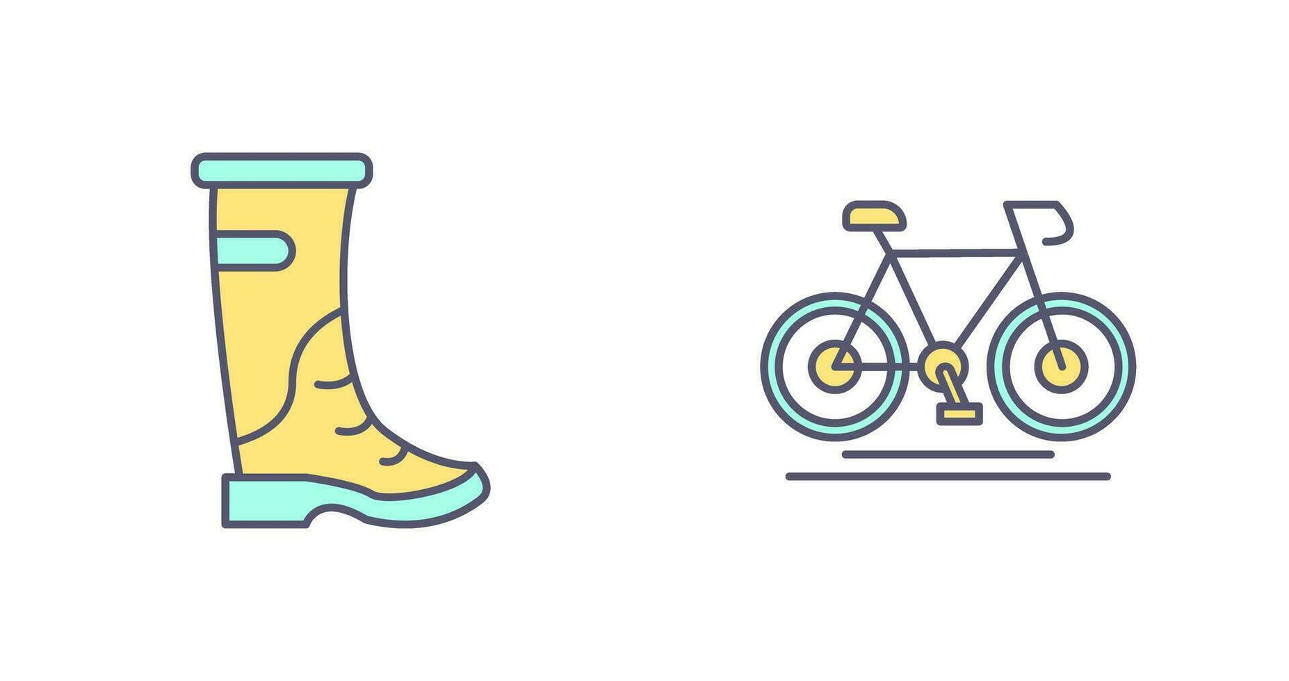 lluvia botas y ciclismo icono vector