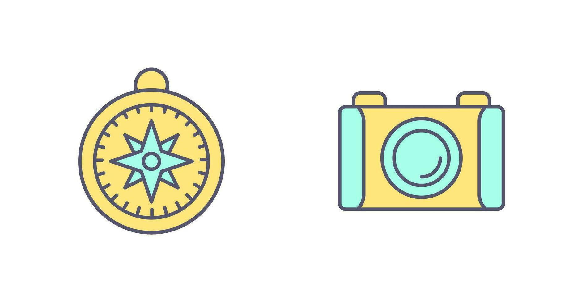 Compass and Camera Icon vector