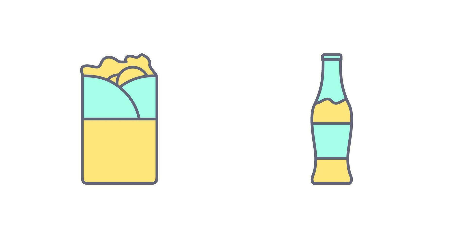 Kebab and Soda Icon vector