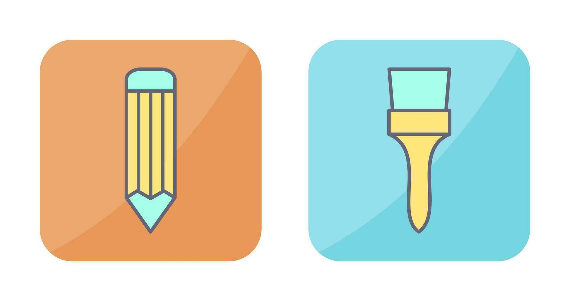 pencil and Brush Icon vector