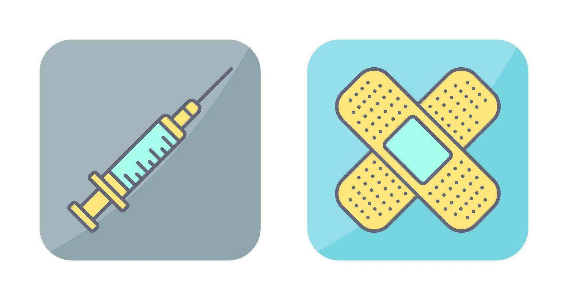 Syringe and Bandages Icon vector