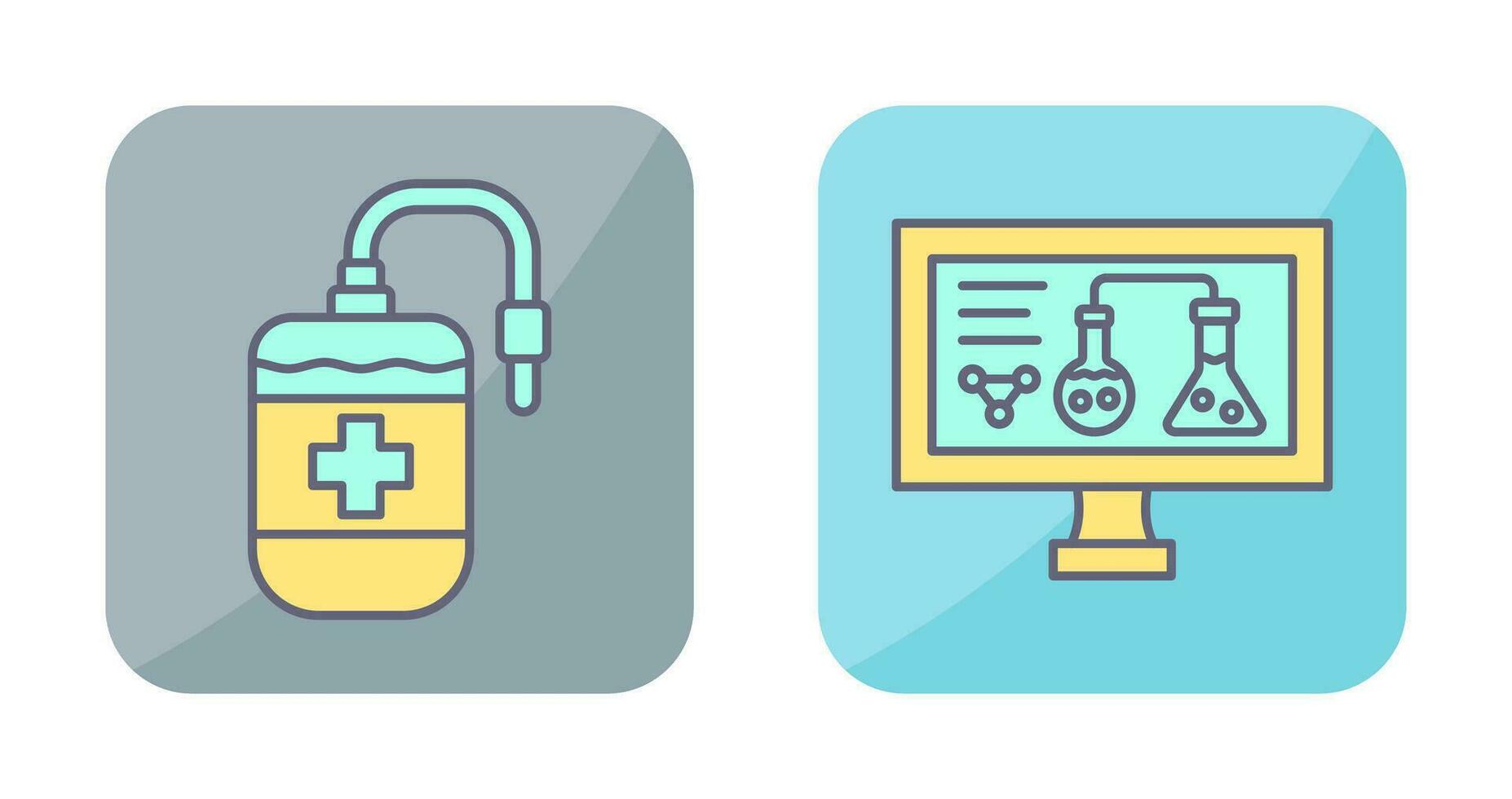Blood Bag and Experiment Icon vector