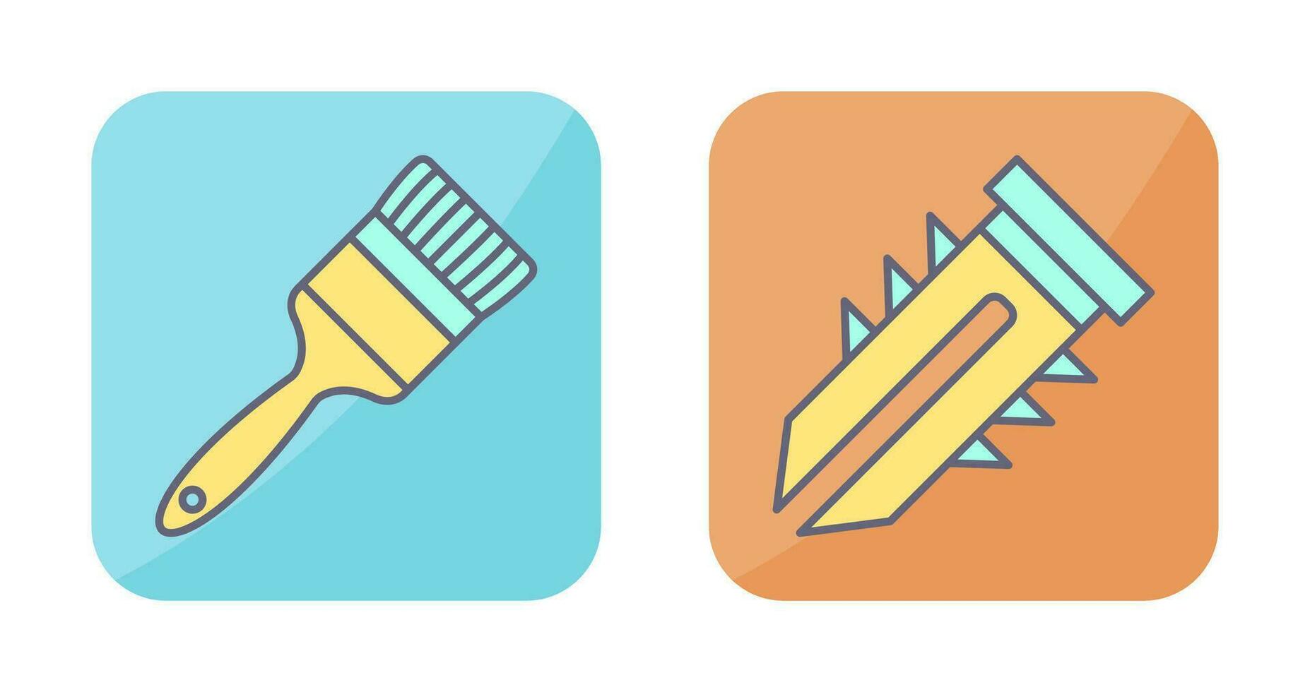 pintar cepillo y dyupel icono vector