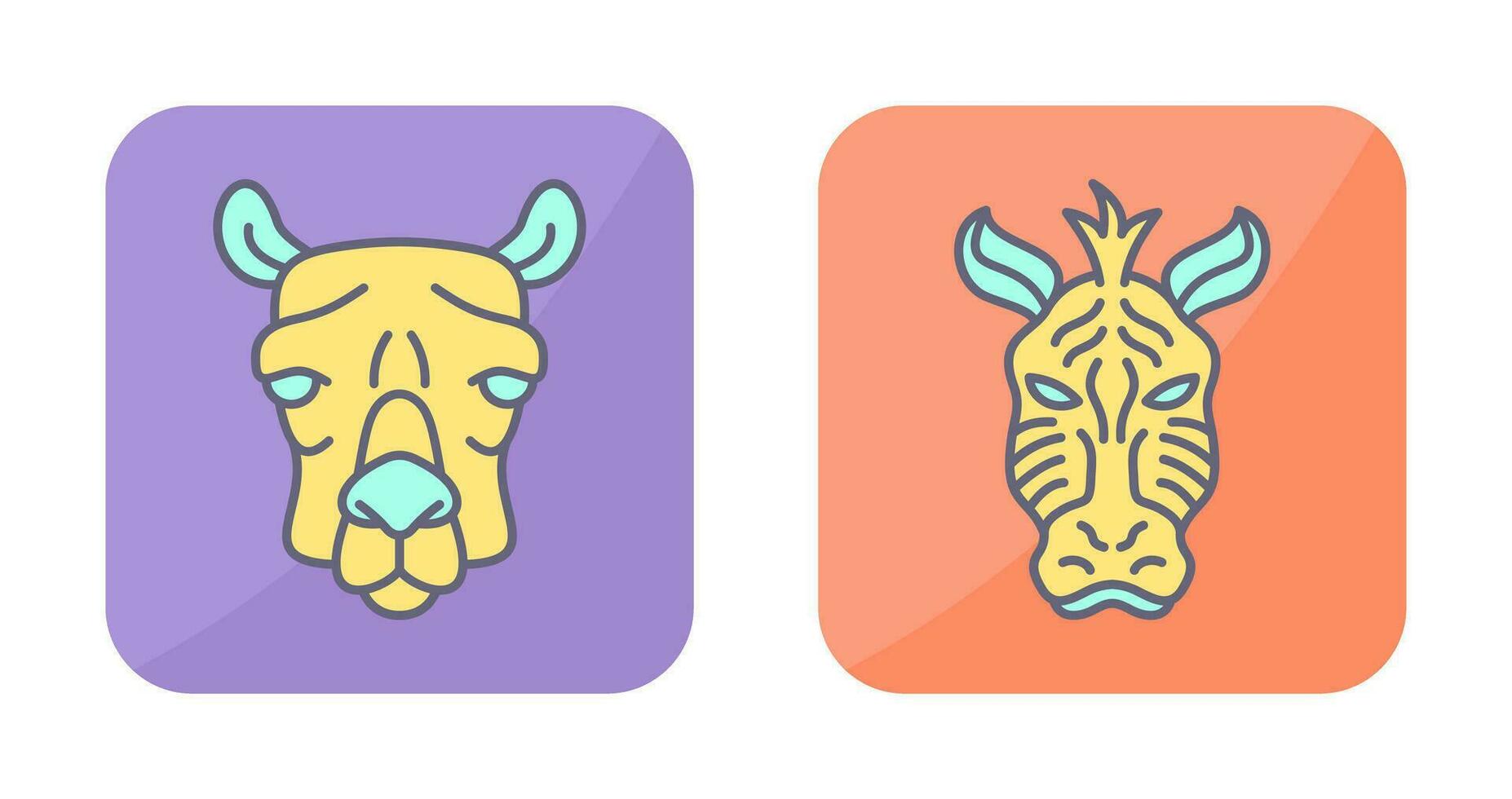 Camel and Zebra Icon vector