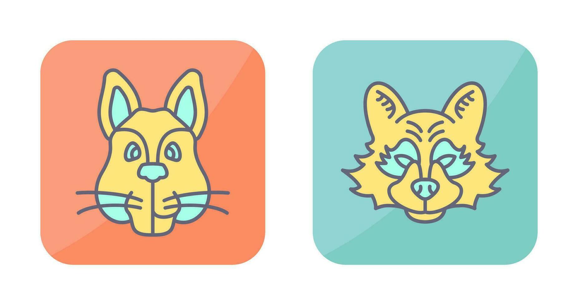 Squirrel and Raccoon Icon vector