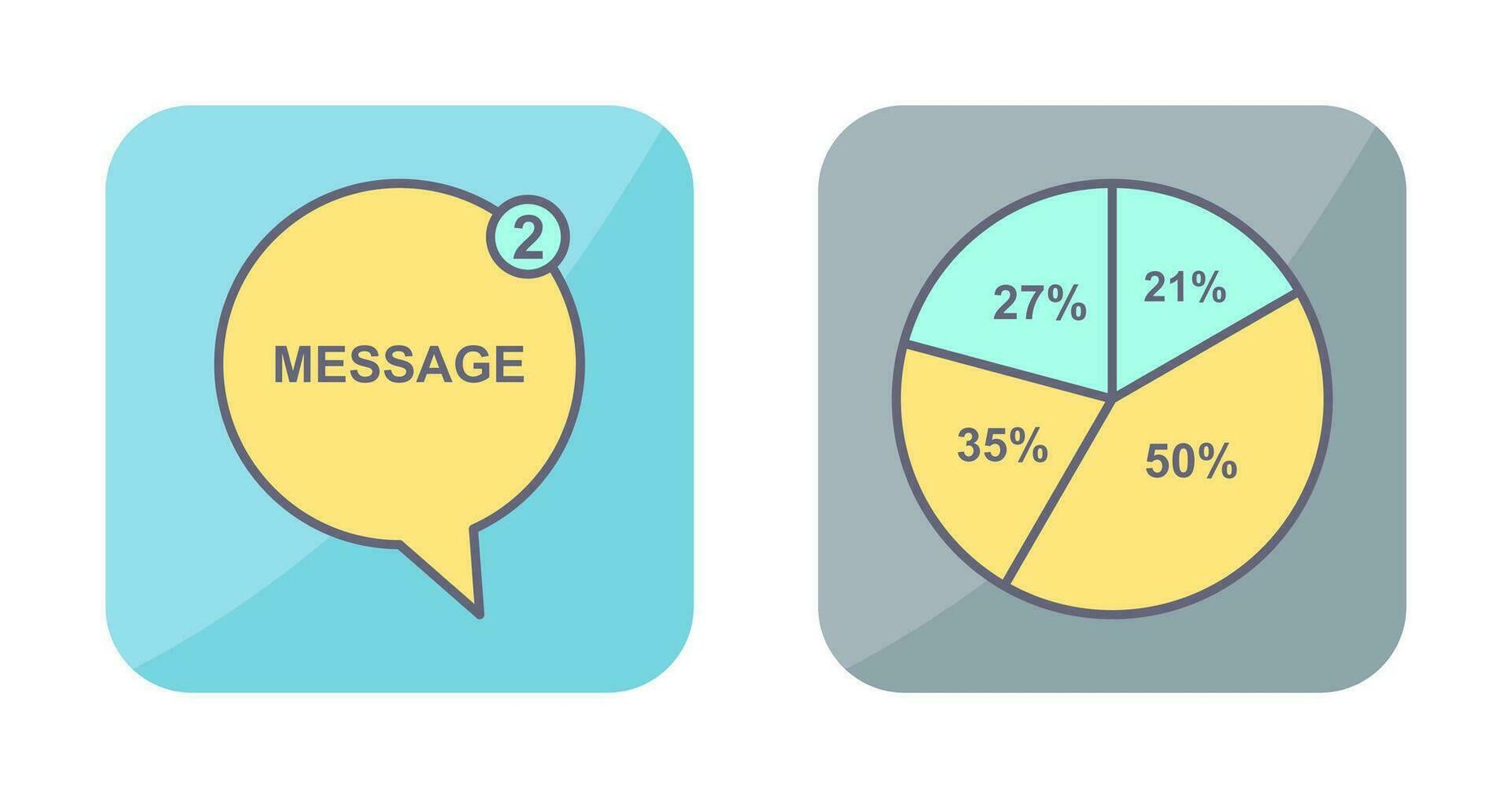 Message Bubbles and Pie Chart Icon vector