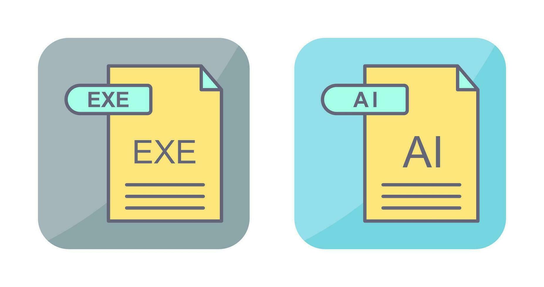 AI and EXE Icon vector