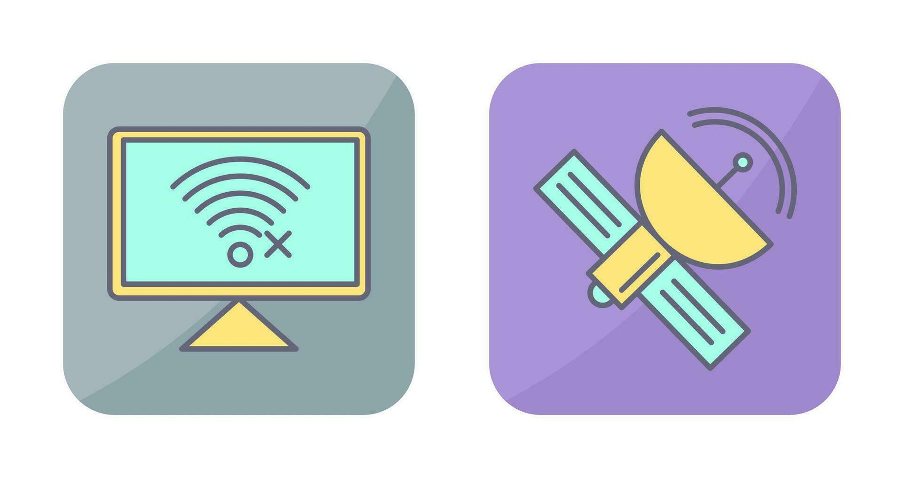 Disconnected Network and Satellite Icon vector