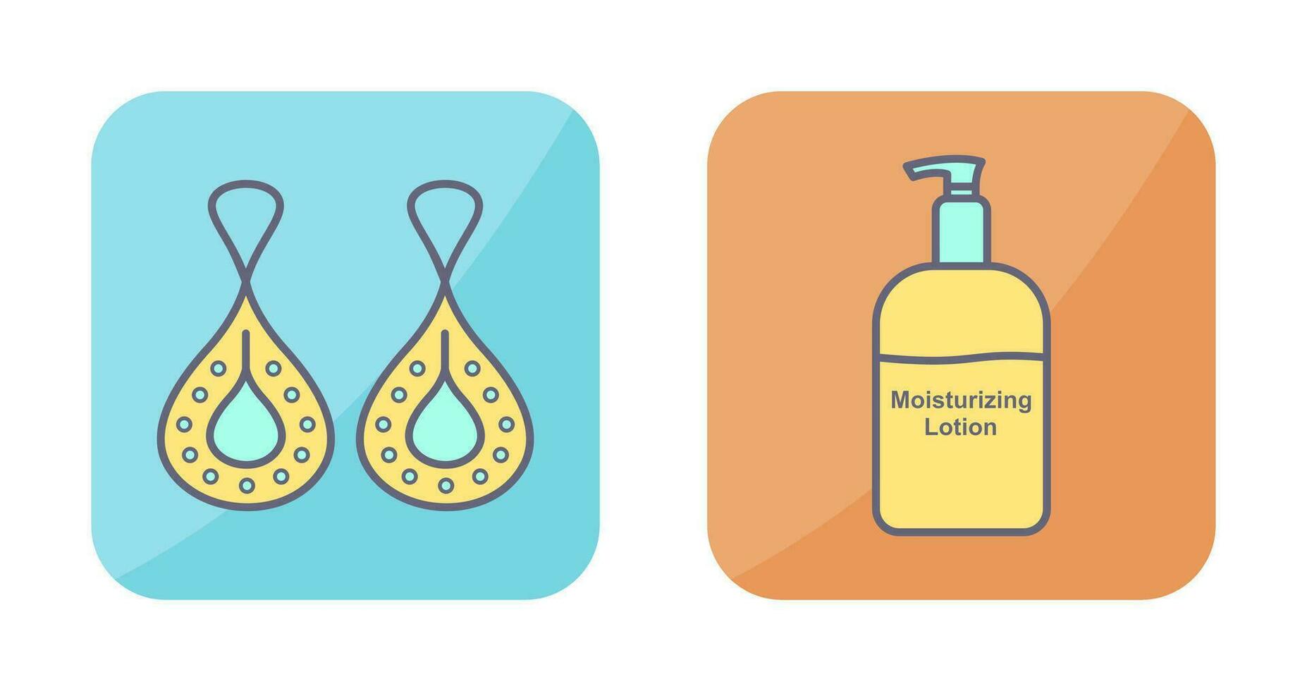 Earring and Lotion Icon vector