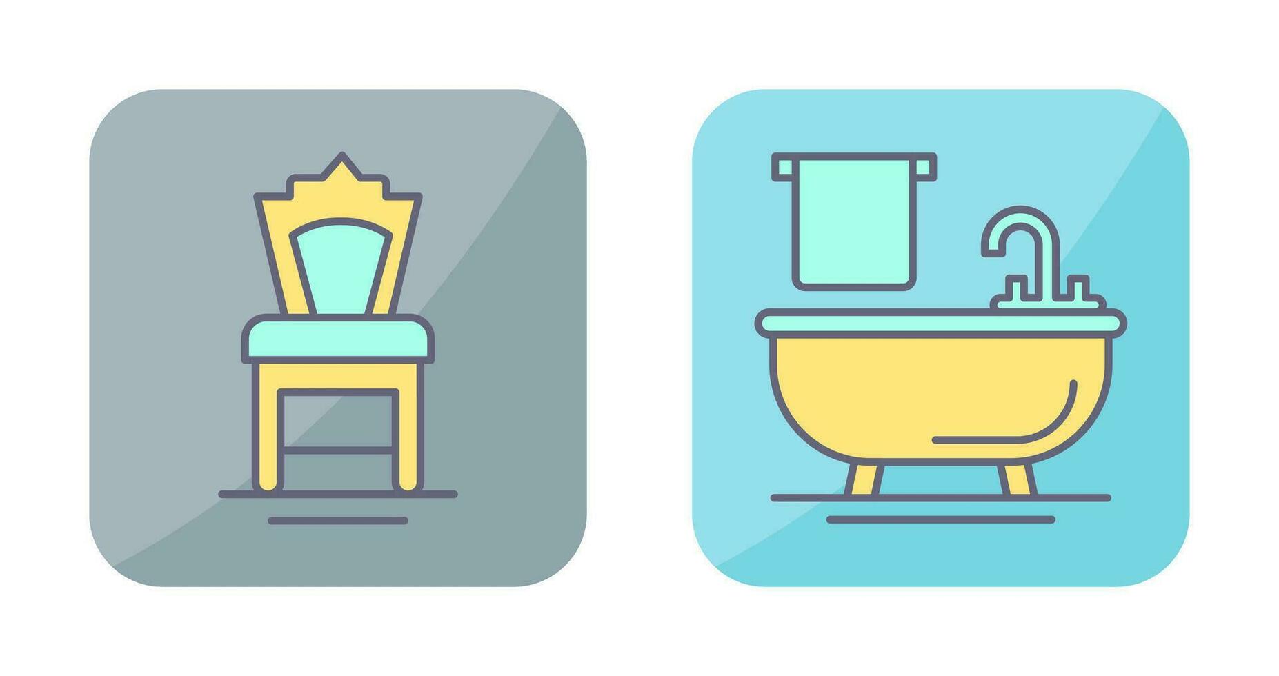 Chair and Bathtub Icon vector