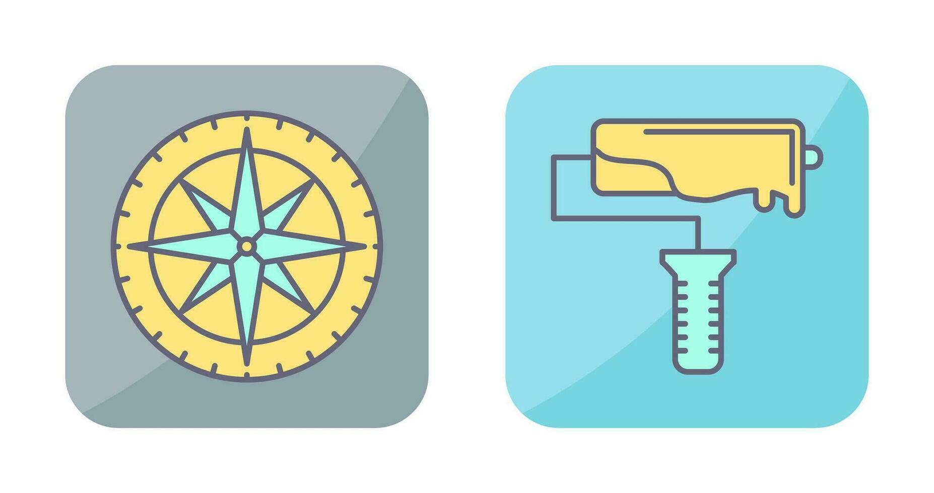 Compass and Roller Icon vector